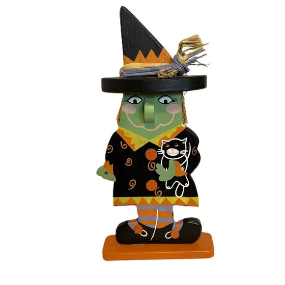 Wooden Witch by Seasonal Specialties Company 13.5" Freestanding Halloween Decor - Picture 1 of 13